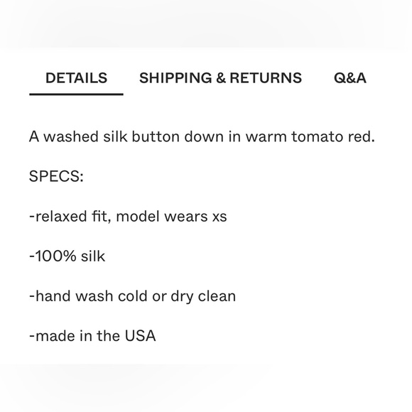 NWT Esby Apparel Julie Tomato Washed Silk Button Down - Picture 8 of 9